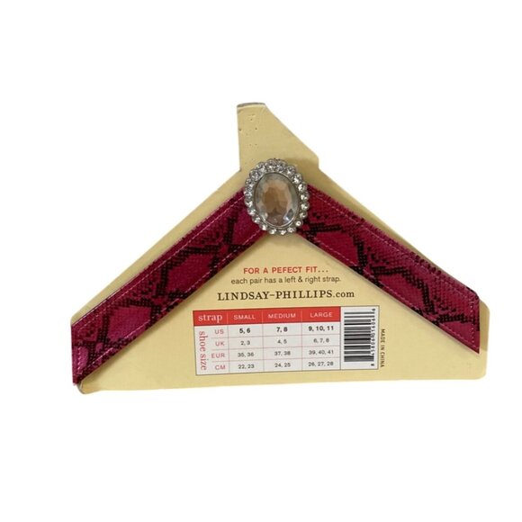 Lindsay Phillips SwitchFlops Strap Sasha Sz Lg 9 10 11 Pink Snake Skin Print - Picture 2 of 5